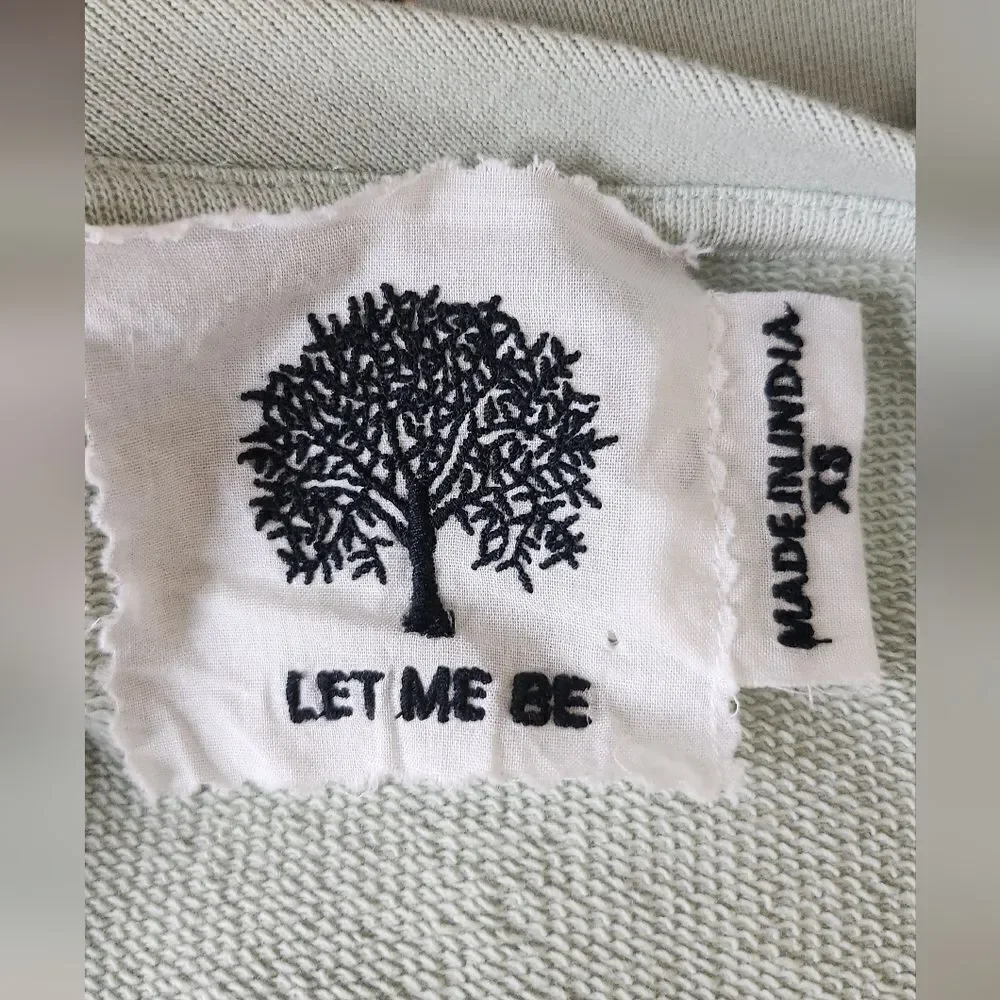 Anthropologie Let Me Be Luckcharm women's blue cotton beaded sweatshirt Size XS - Picture 7 of 12